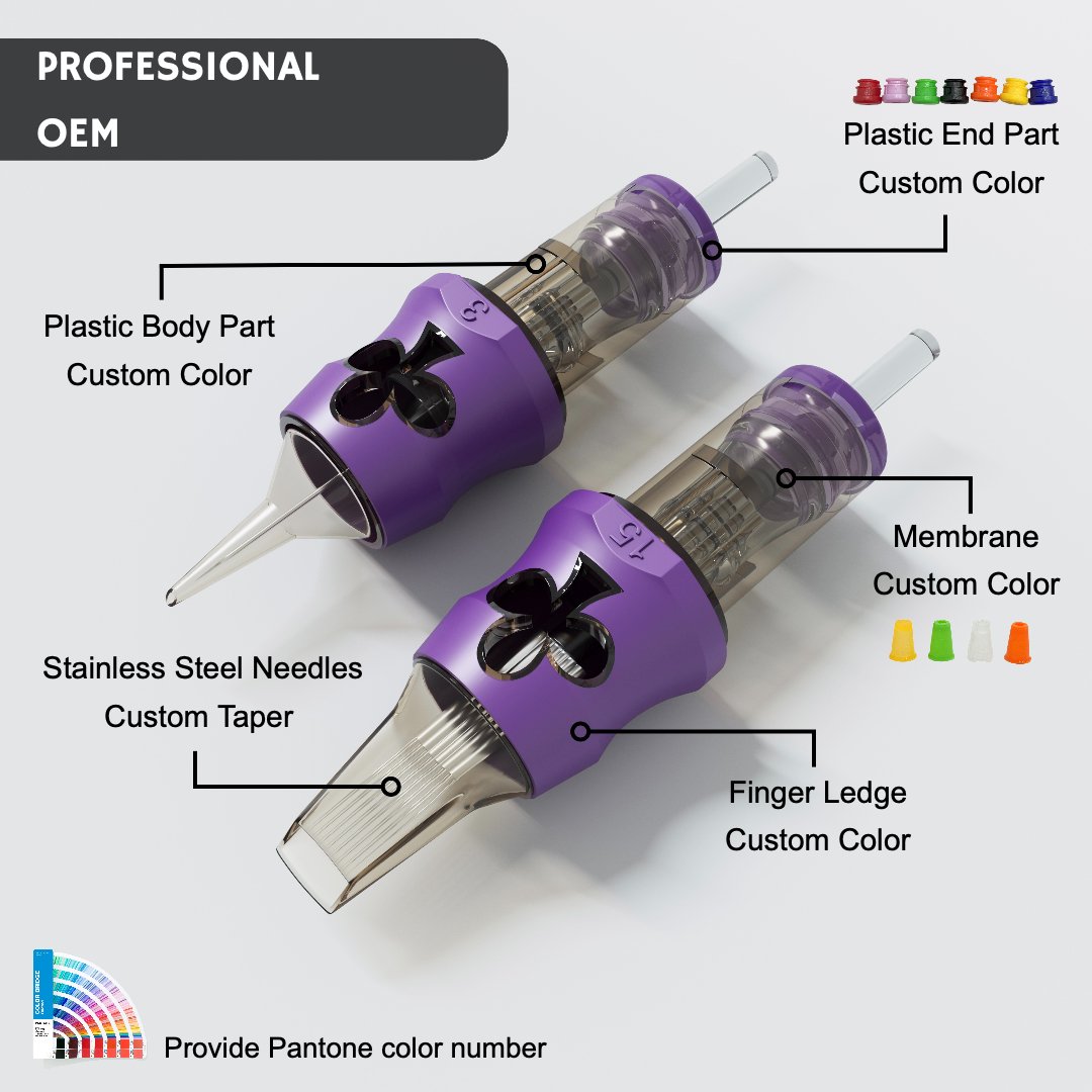 Factory Direct Supply High Quality Tattoo Needle Purple Stainless Steel Tattoo Cartridge Needle