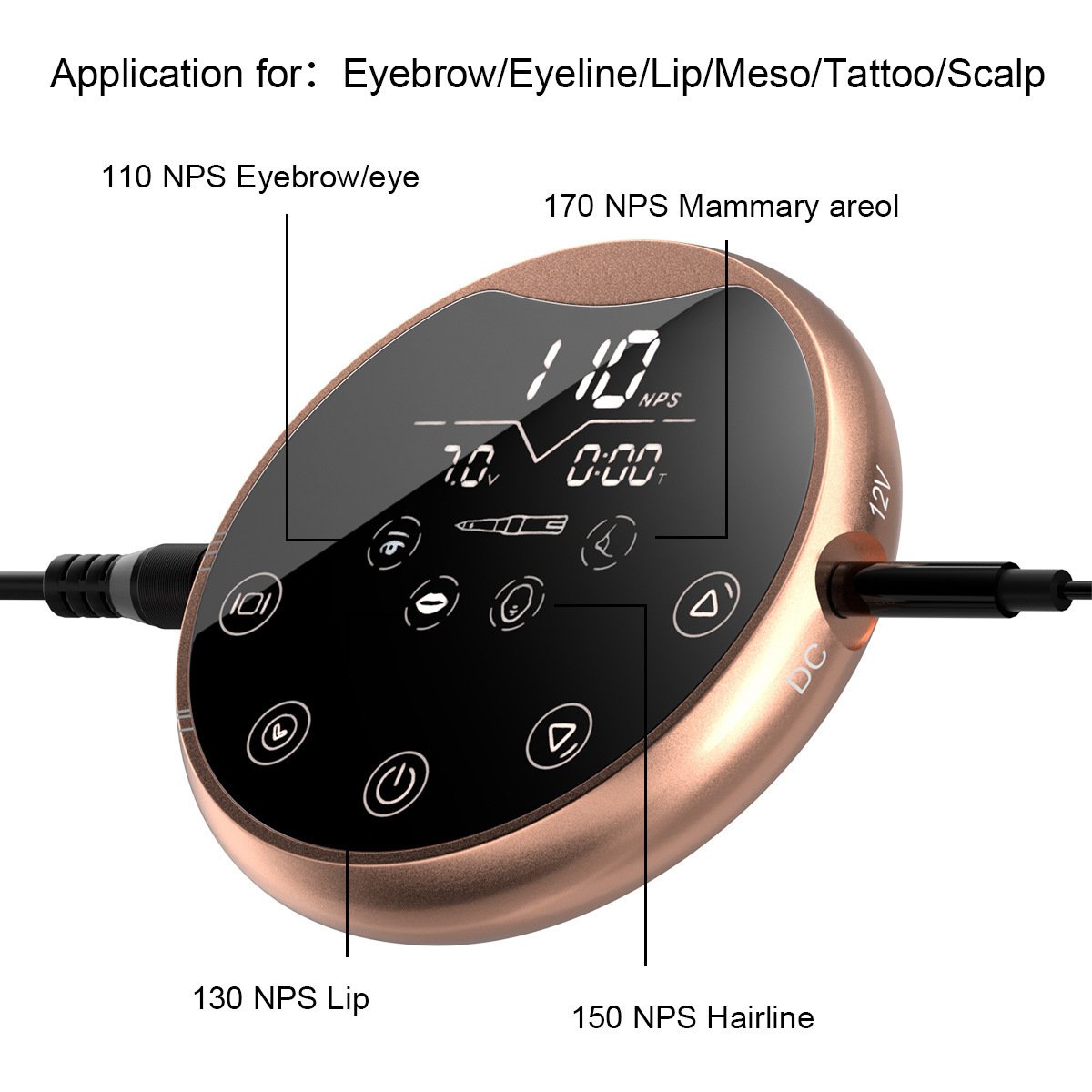 Biomaser P90 Dermografo Microblading Supply Professional Body Art Permanent Make Up Machine Long Hair Stroke Tattoo Machine