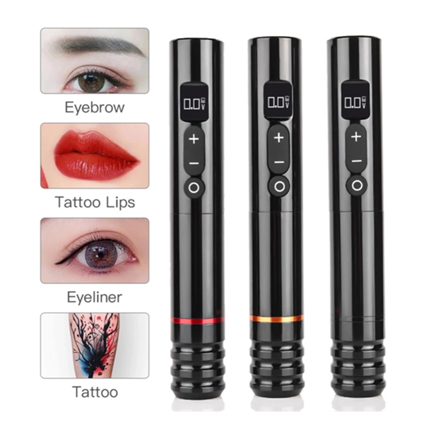 Ambition 900mAh Wireless Rotary Eyebrow Tattoo Pen Digital Tattoo Machine for Eyebrow Lip Scalp Permanent Makeup