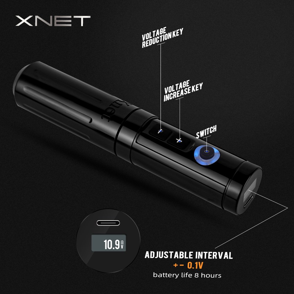 XNET Sage 3.5mm Stroke Professional Wireless Tattoo Pen Rotary Tattoo Machine Gun for Small Body Tattoo Eyebrow Lips Scalp