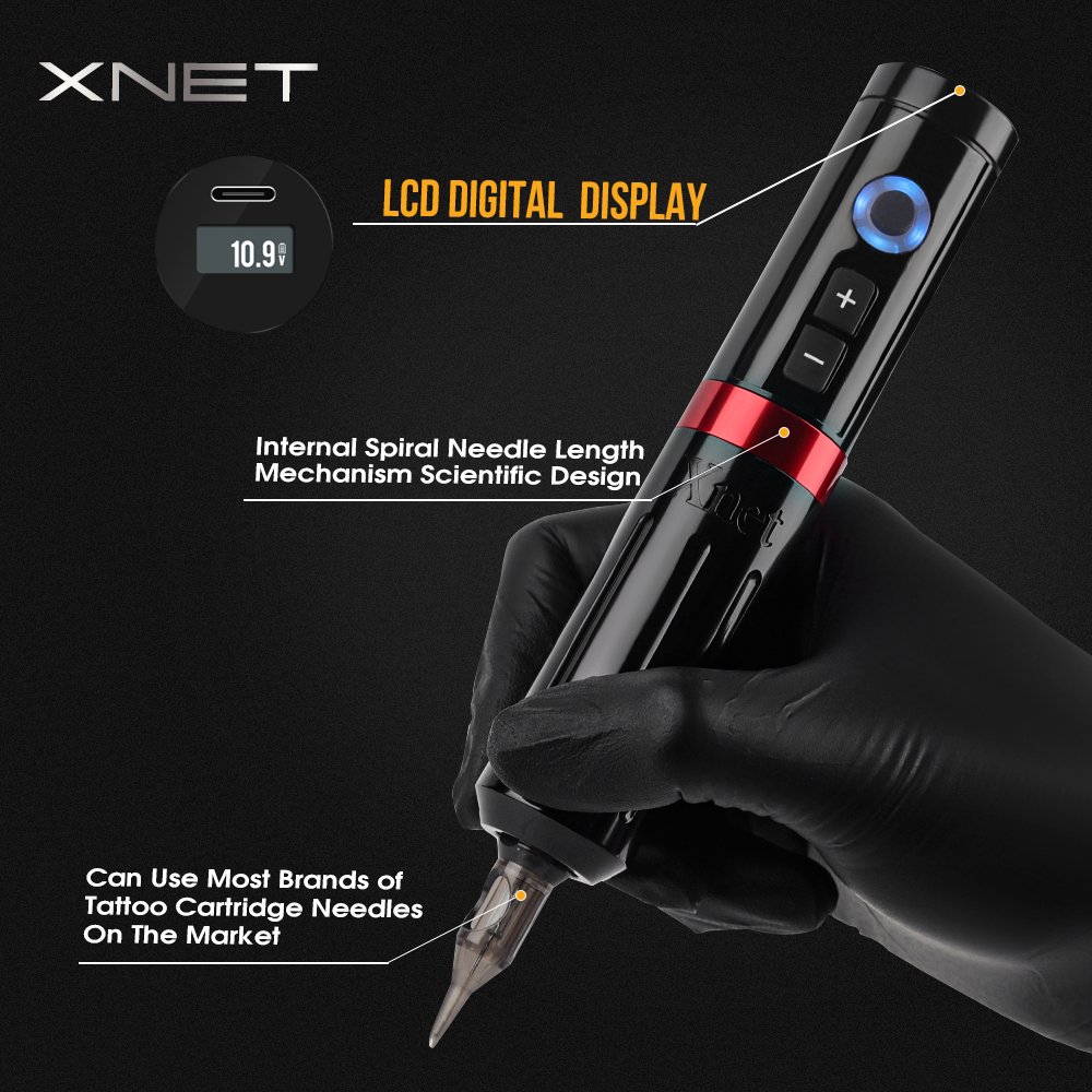 XNET Sage 3.5mm Stroke Professional Wireless Tattoo Pen Rotary Tattoo Machine Gun for Small Body Tattoo Eyebrow Lips Scalp