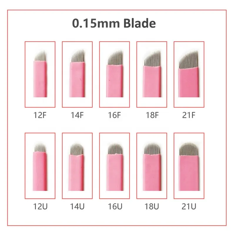 Pink Disposable Microblading Accessories Nano 0.15mm Eyebrow Embroidery Needle Micro Scalpel Blade 316 Stainless Steel Guangdong