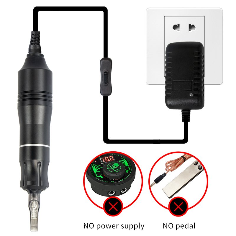 Profession Tattoo Machine Pen Power Supply Rotary Tattoo Gun with Needles Tools for Permanent Makeup Machine Tattoo Kit Artist