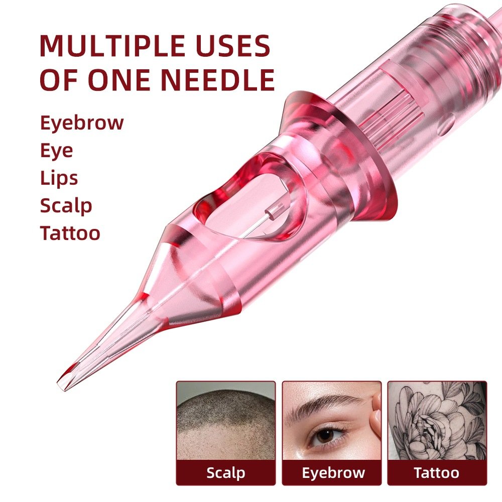 Low MOQ Pink Sterile Disposable Quality Kit Membrane Tattoo Cartridge Needles For Microblading Permanent Makeup Needles