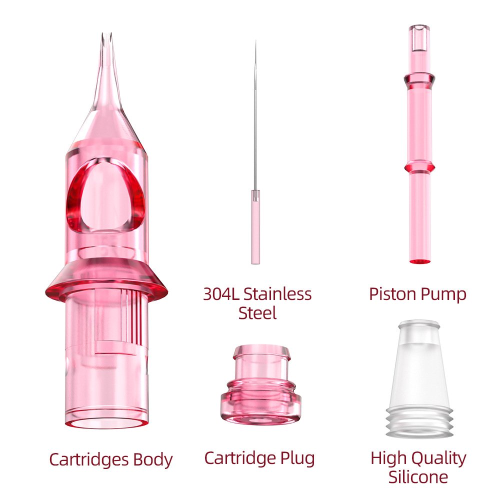 Low MOQ Pink Sterile Disposable Quality Kit Membrane Tattoo Cartridge Needles For Microblading Permanent Makeup Needles