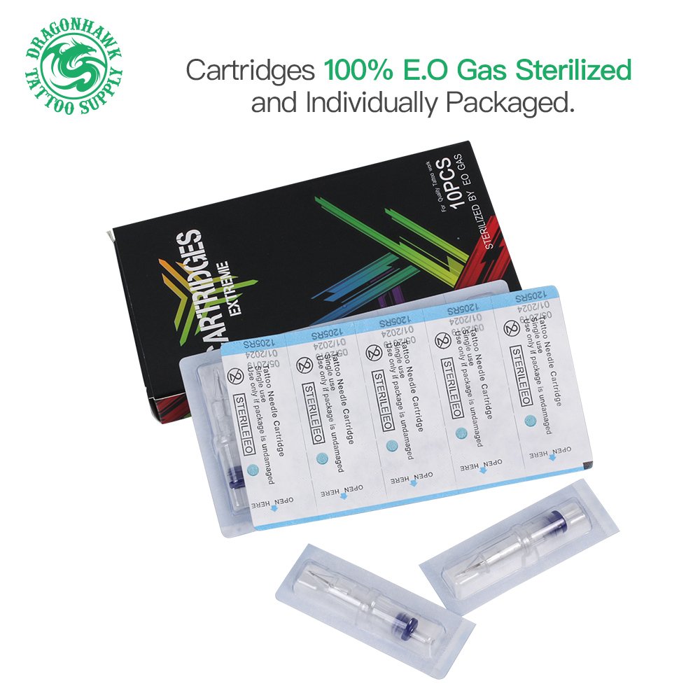 Dragonhawk Extreme Professional Disposable Needle Cartridges - Box of 10pcs for tattoo/smp Round Liner