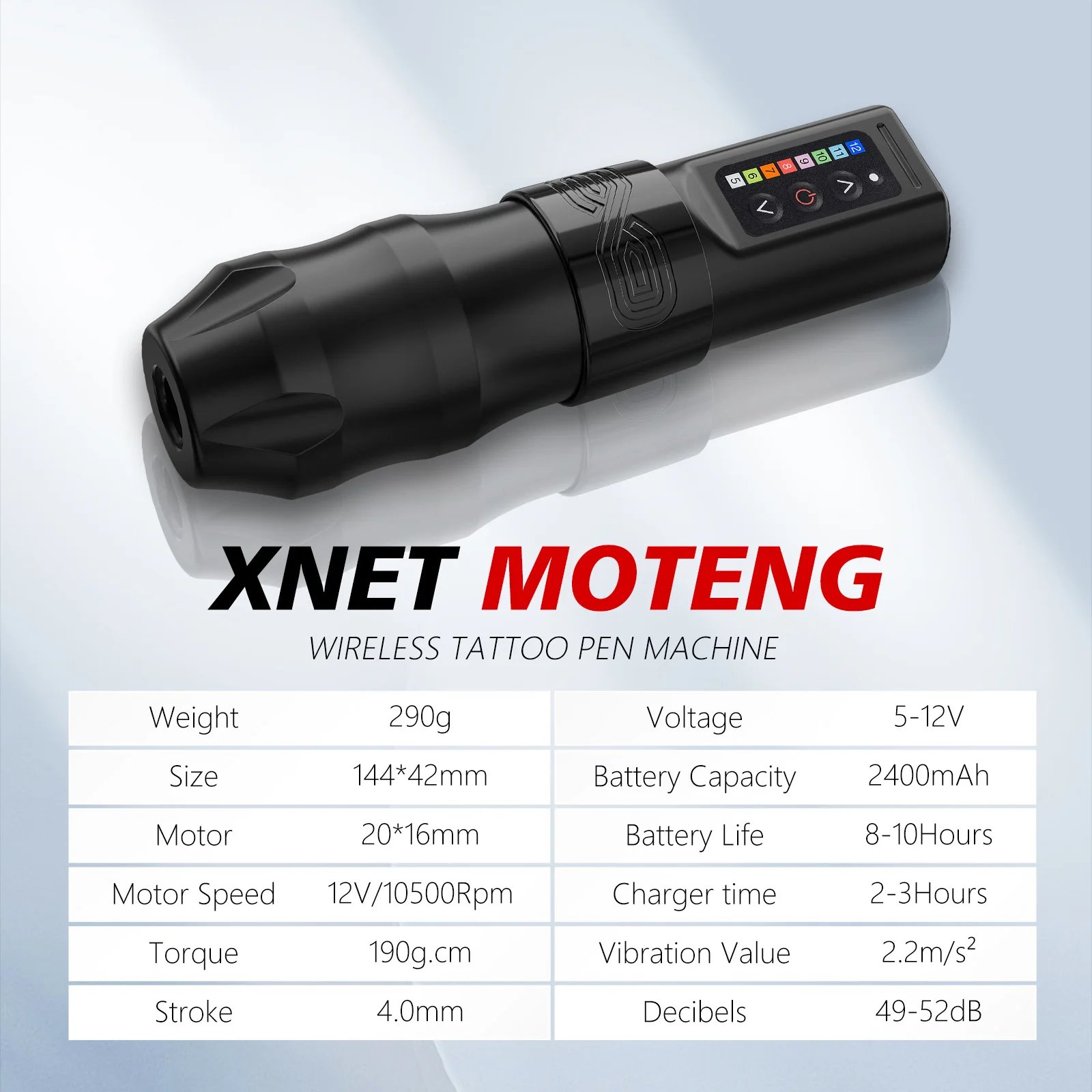 XNET Moteng E X O Powerful Coreless Motor 4mm Stroke Professional Wireless Tattoo Machine Pen for Artist Body Art