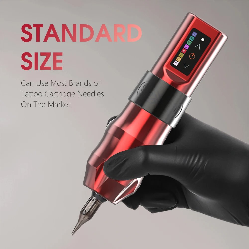 XNET Moteng 2400mAh 4mm Stroke Professional Wireless Tattoo Machine Pen Gun Complete Full Kit Set with Cartridge for Body Art