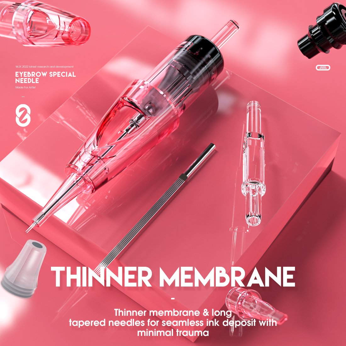 2024 WJX factory Digital Semi Permanent Makeup Tattoo Machine Needles Cartridge