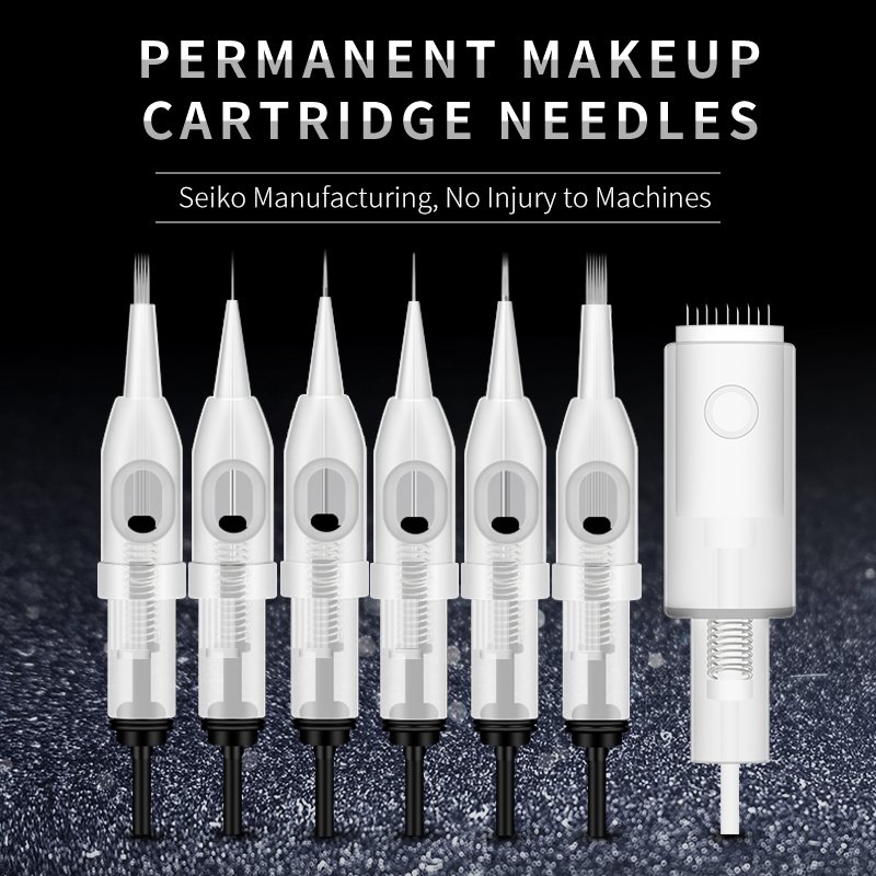 10pcs Microblading Tattoo Needles Disposable Sterilized Permanent Makeup Tattoo Cartridge Needles for Permanent Makeup Machine