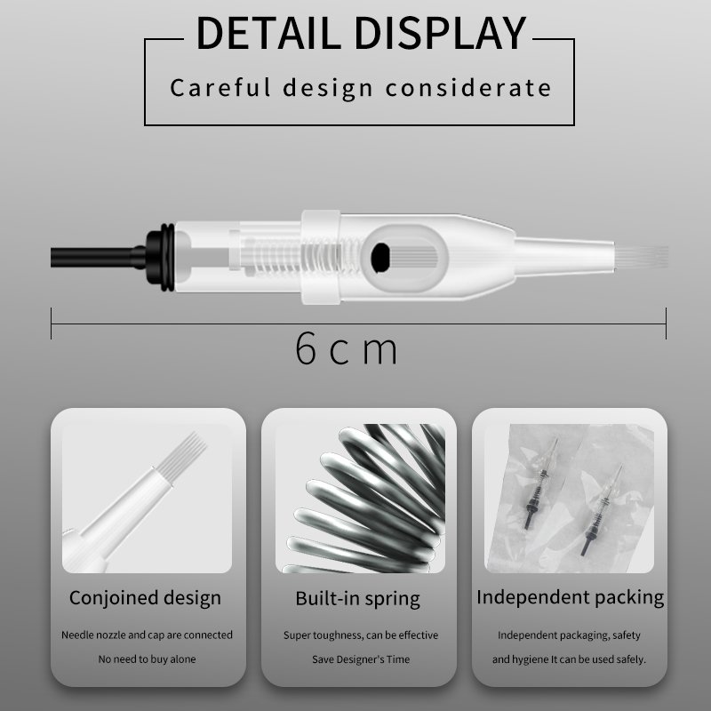 10pcs Microblading Tattoo Needles Disposable Sterilized Permanent Makeup Tattoo Cartridge Needles for Permanent Makeup Machine