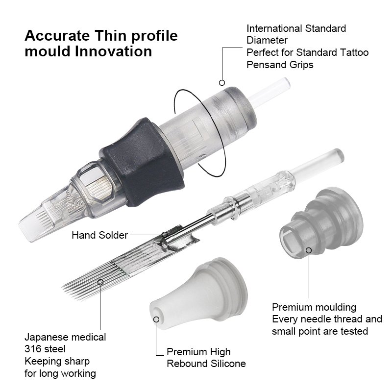 Tattoo Cartridges Needles 0.35MM M1Permanent Makeup Cartridge Needle