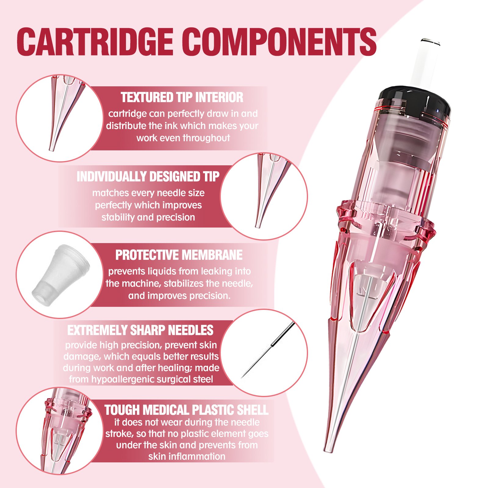OEM/ODM Factory Customized Tattoo Eyebrow Hairstroke Cartridges Universal Needle High Resilience Lip Blush Needles
