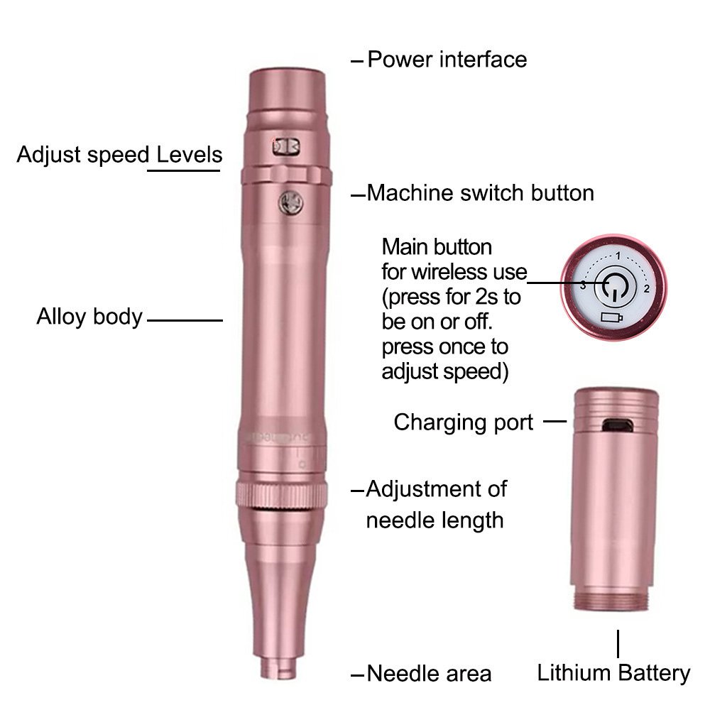 Wholesale Rose Gold Wireless Permanent Makeup Machine with Needles