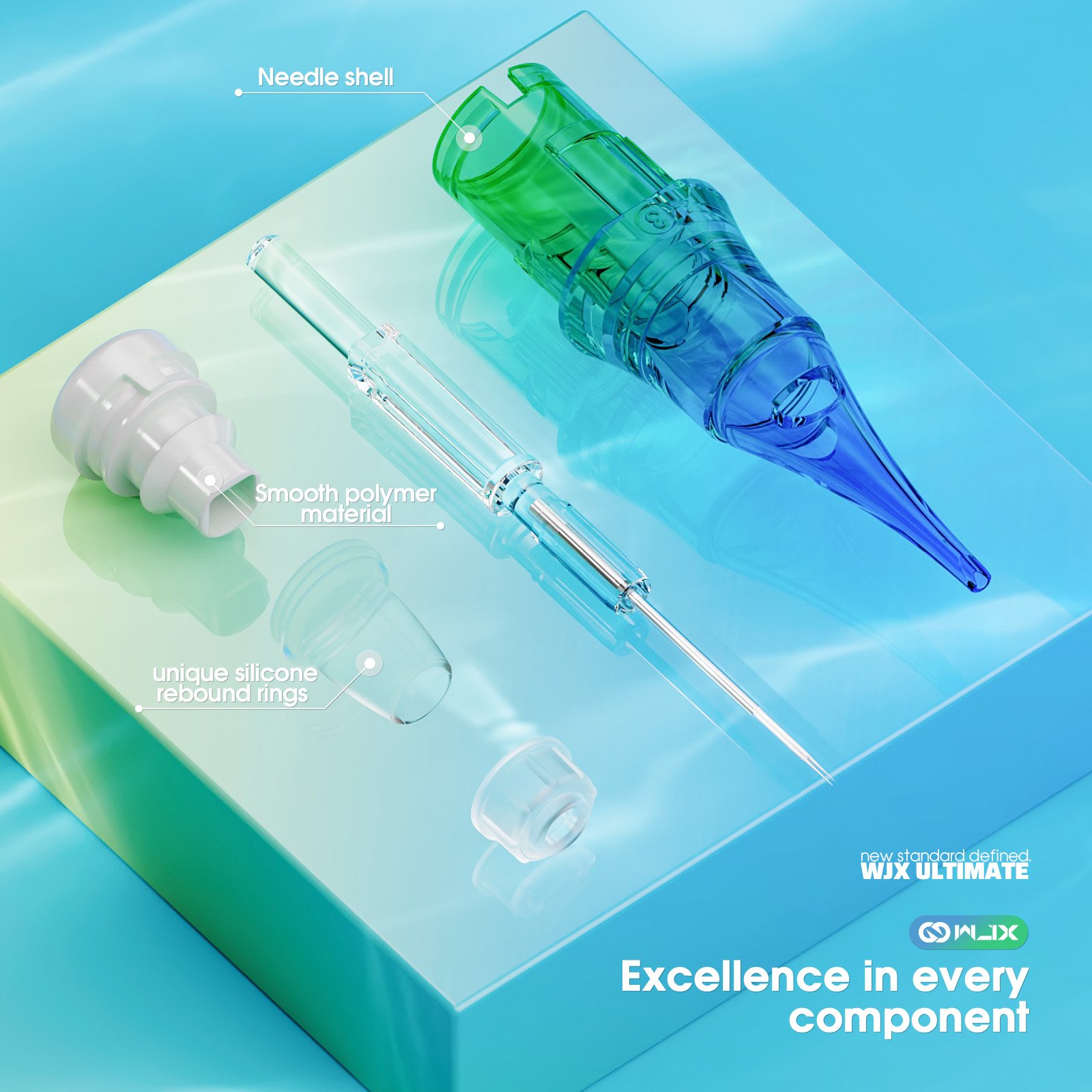 WJX ULTIMATE tattoo cartridge needle two-color gradient technology 1001RL /1201RL/0801RL