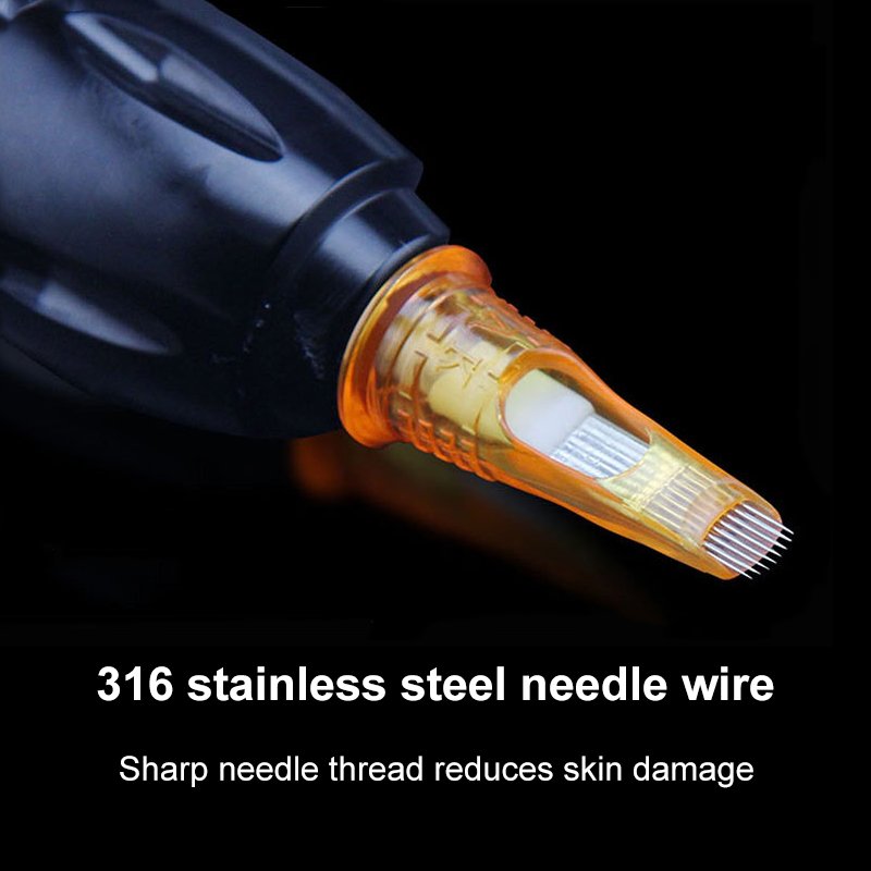 0.35mm RM/M1/F Gold Shark Professional Cartridge Tattoo Pen Needle bugpin tattoo needles 20pcs/box OEM ODM