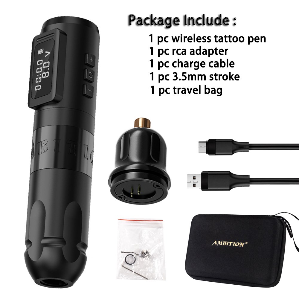 Ambition Vibe 1800mAh Powerful Brushless Motor Tattoo Gun Professional Wireless Rotary Tattoo Pen Machine for Artists Body Art