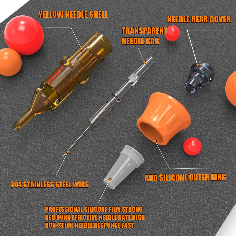 High Quality Permanent Tattoo Cartridge Needle Yellow Dragon Cartridge III Professional Cartridge Makeup Needles for Pen Machine