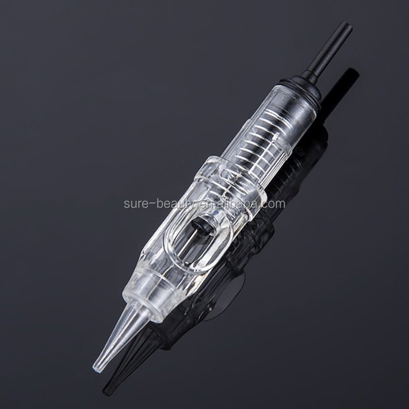 Permanent Microblading Clear Easy Click Tattoo Microblading Cartridge Needle with Black End Tip