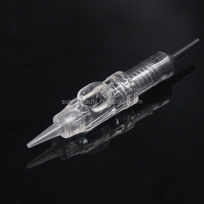 Permanent Microblading Clear Easy Click Tattoo Microblading Cartridge Needle with Black End Tip
