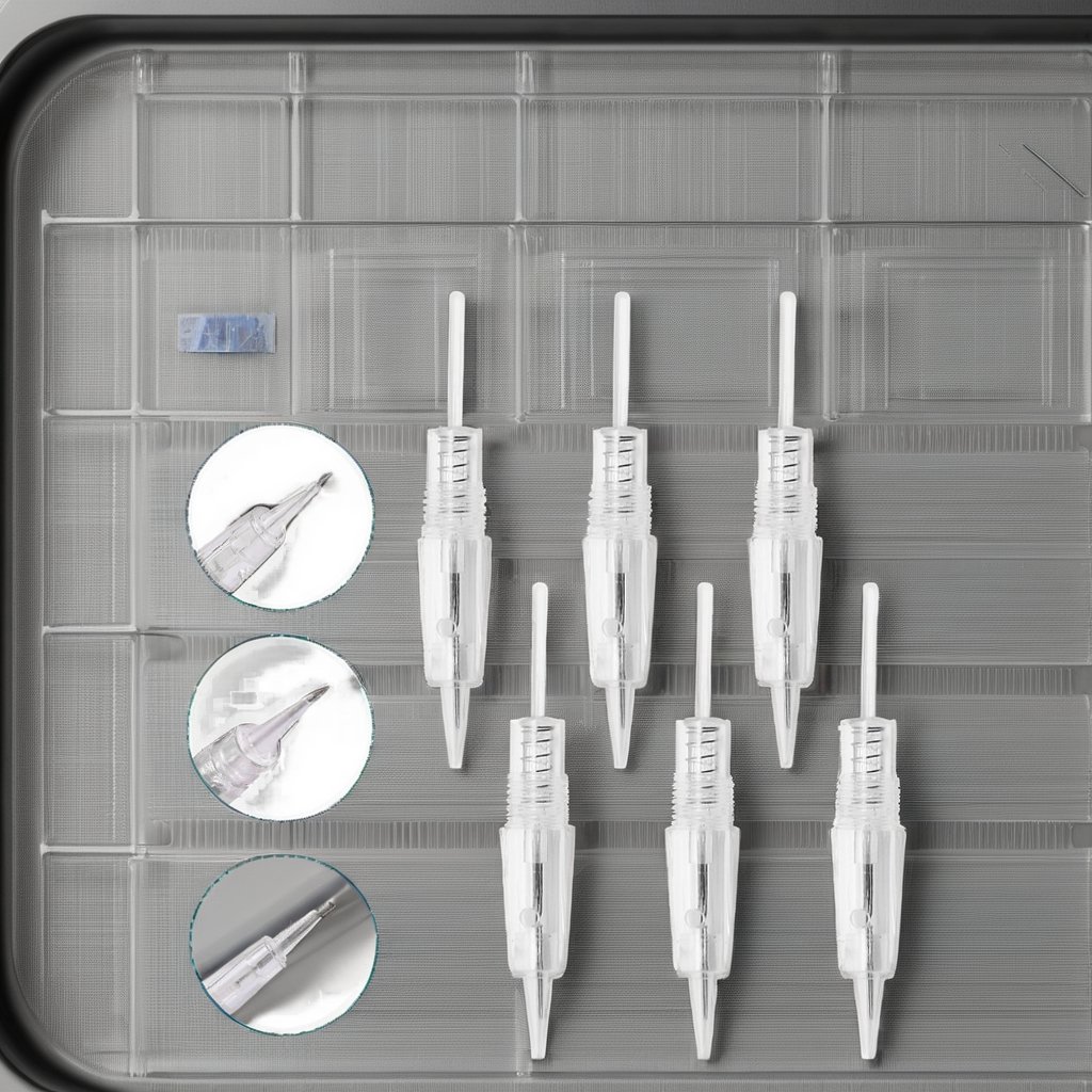 2024 1R-0.18mm Nano Screw Cartridge Needle Permanent Makeup Tattoo Needle Cartridge Eyebrow Mesotherapy Used Eyebrow Mesotherapy