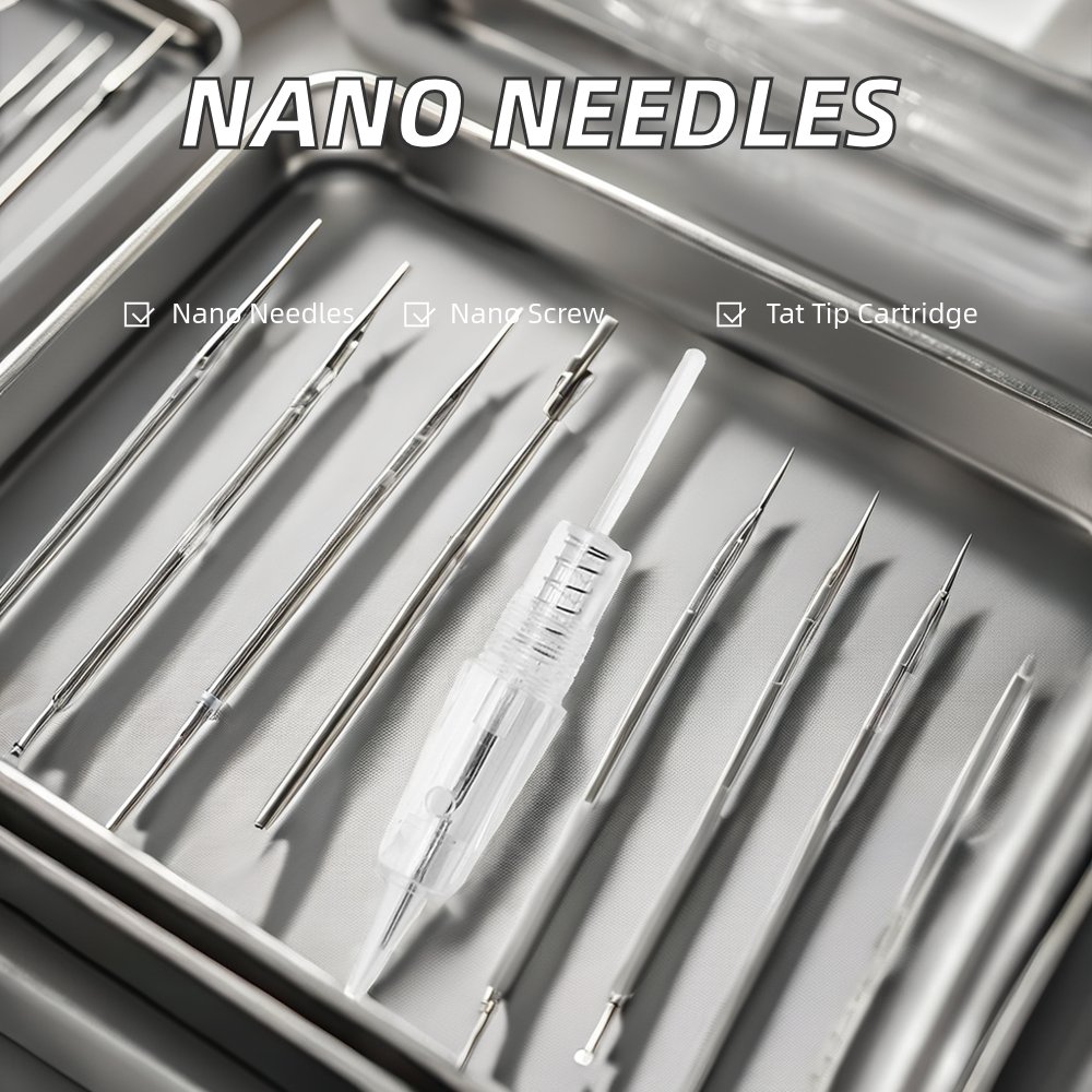 2024 1R-0.18mm Nano Screw Cartridge Needle Permanent Makeup Tattoo Needle Cartridge Eyebrow Mesotherapy Used Eyebrow Mesotherapy