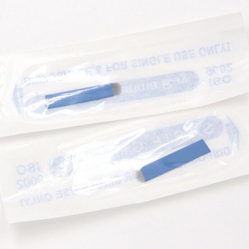 Microblading 0.18mm Tebori Blades Needles Tattoo needles Permanent Makeup Needle 7 9 12 14 17 21 Manual Eyebrow Blades supplies