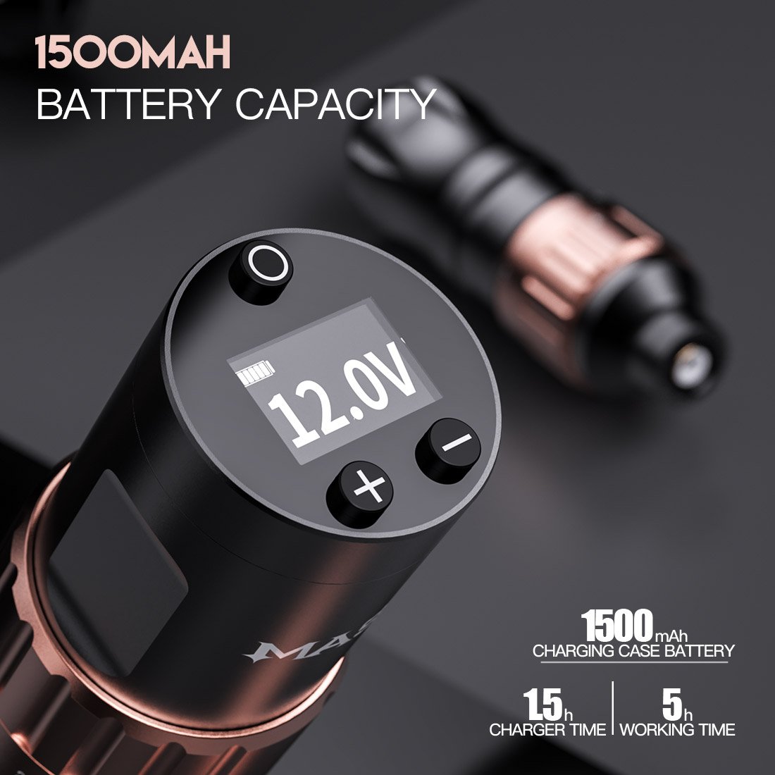 Mast Fold 2 1500mAh Battery Pen Tattoo Gun Adjustable Stroke Wireless Tattoo Machine 7 Stroke Length