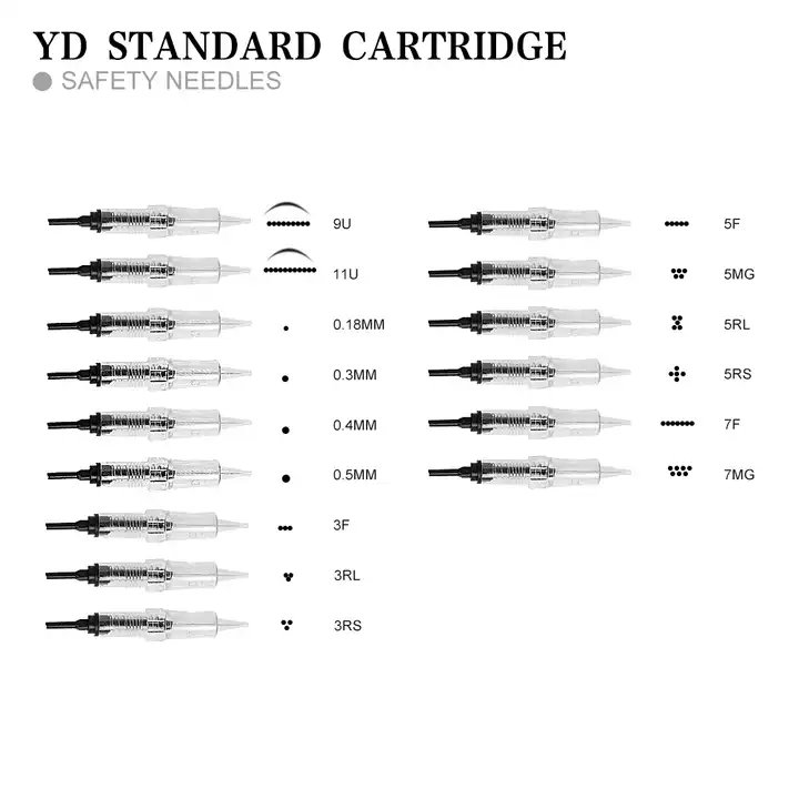 Disposable Sterilized Permanent Makeup Cartridge Micropigmentation Needles Tips For Eyebrow Eyeliner lips Tattoo
