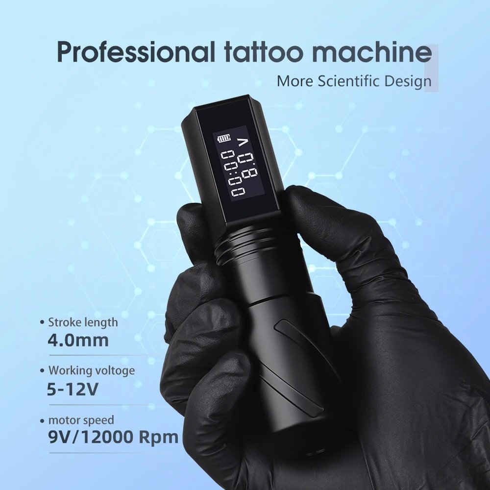 XNET Professional Wireless Tattoo Machine Kit Powerful Coreless Motor Rotary Tattoo Pen Complete Full Set with Cartridge Needle