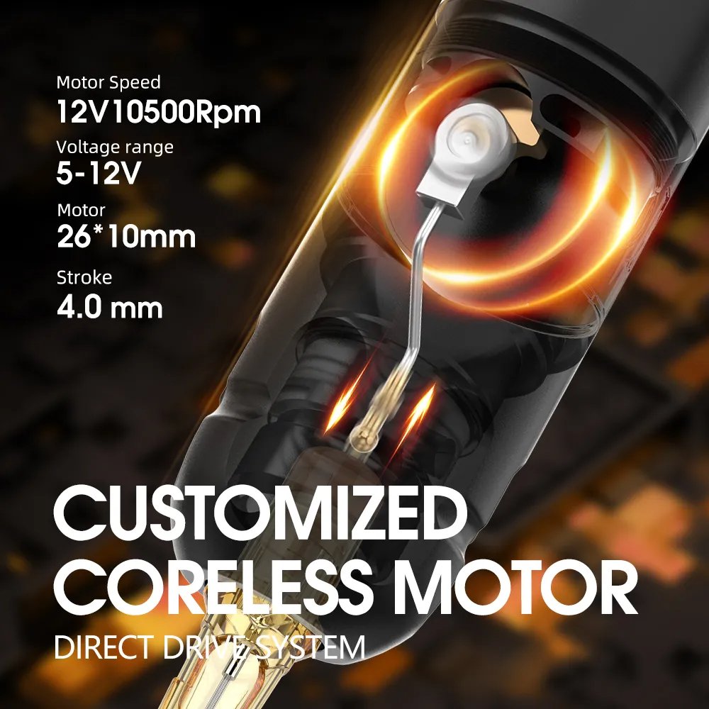 Ambition Soldier 2400mAh Digital Display Professional Wireless Rotary Tattoo Pen Machine with Double Battery for Body Art