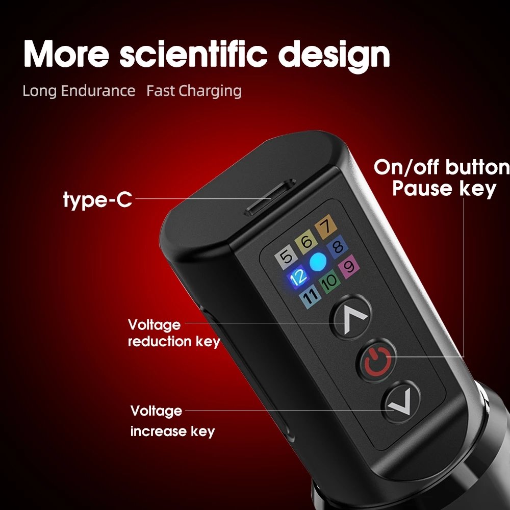 XNET E X O Tattoo Machine Professional Powerful Motor 4mm Stroke 2400mAh Wireless Rotary Tattoo Gun Pen for Artists Body Art
