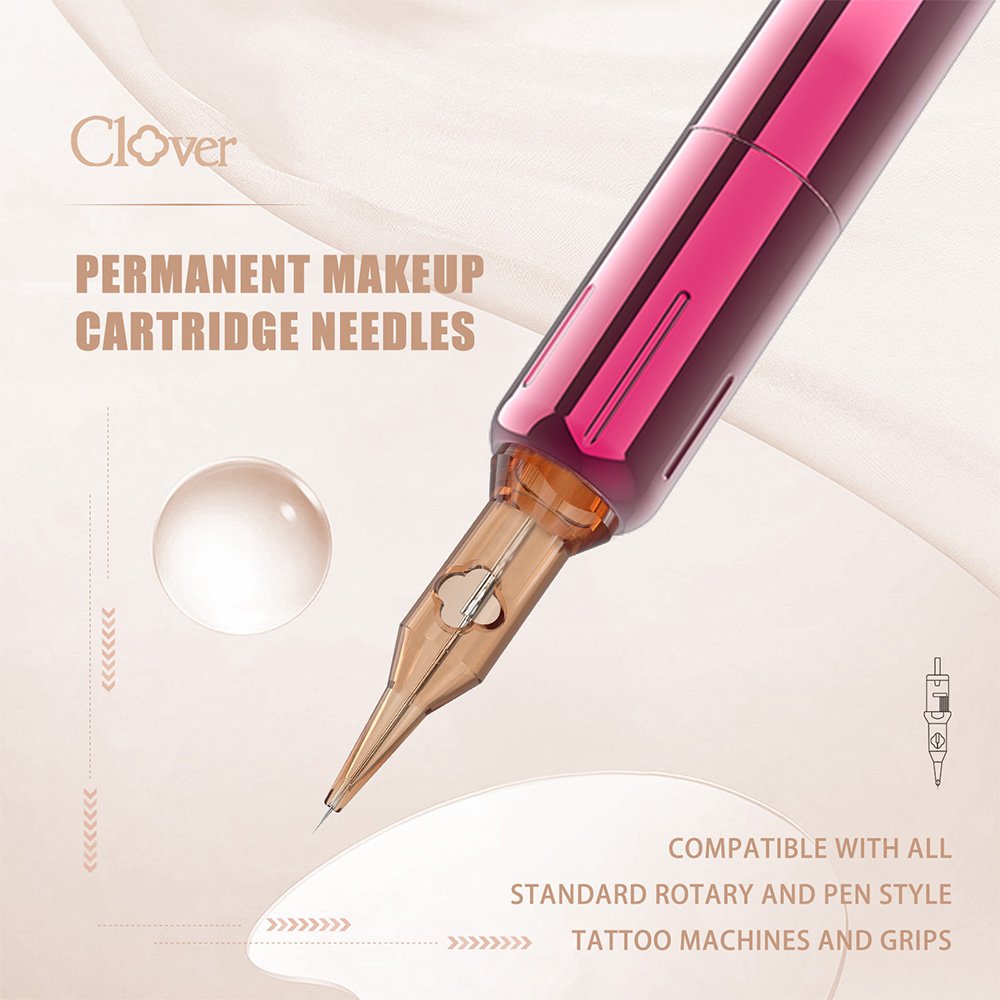 POPU Clover RL Round Liner Long Taper Hair Stroke Scalp Permanent Makeup Cartridge Needle Tattoo PMU Cartridge Needles