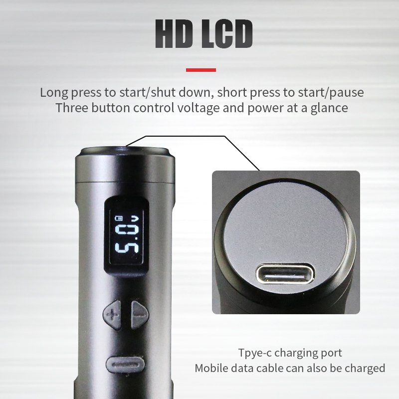 2024 Hot selling lithium battery tattoo pen permanent makeup machine cylinder needle pen