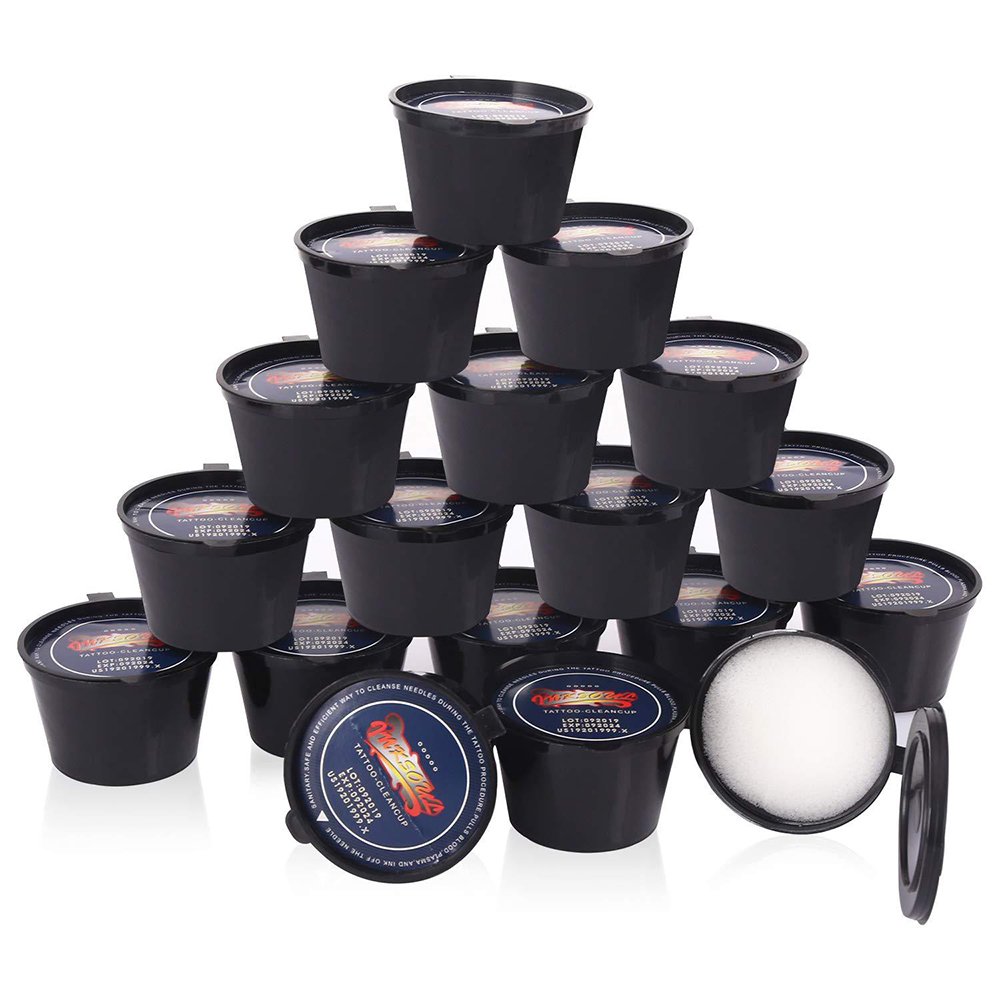 Disposable Tattoo Needle Cleaning Cup For Permanent Makeup Cartridge Foam Sterilized Cleaning Tattoo accessory 18pcs/box