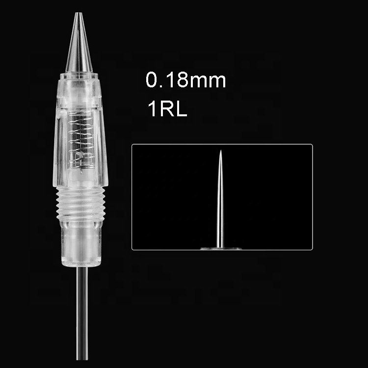 D Wholesale Transparent Cartridge Permanent Makeup Needles Screw In Eyebrow Tattoo Cartridge Needles Disposable For Machine Gun