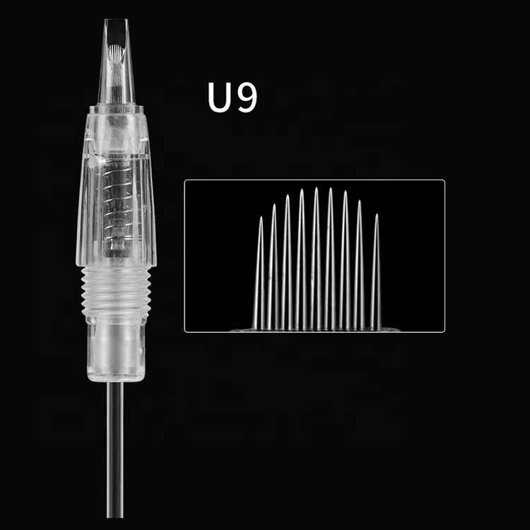 D Wholesale Transparent Cartridge Permanent Makeup Needles Screw In Eyebrow Tattoo Cartridge Needles Disposable For Machine Gun