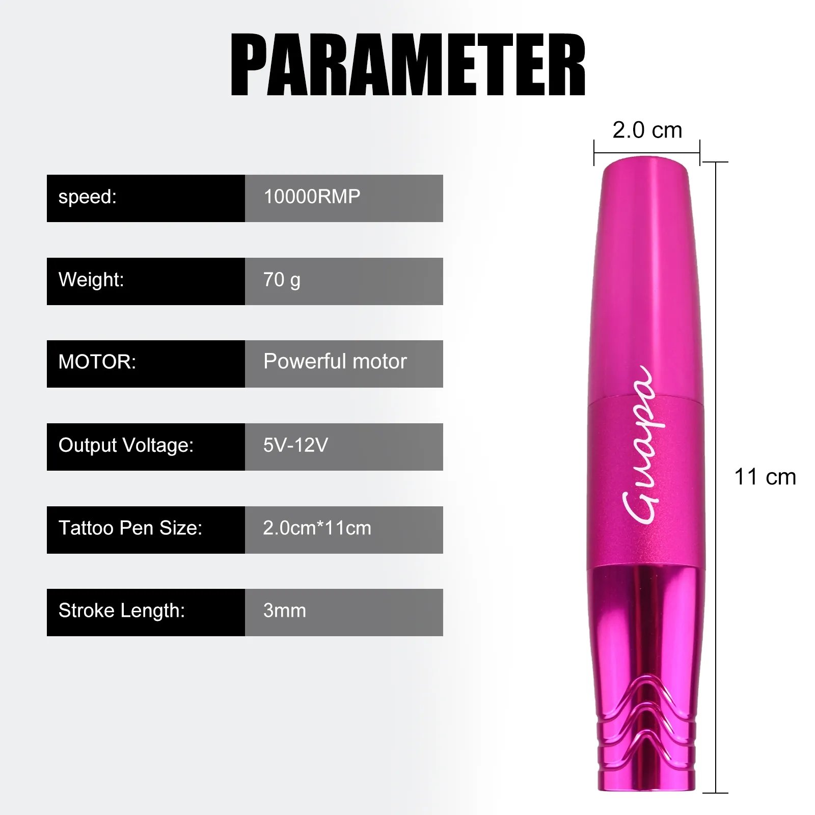 6 Colors Powerful Eyebrow Lips Demographics Rotary Tattoo Machine Pen Scalp RCA Permanent Makeup Machine Tattoo Gun with 2 Heads