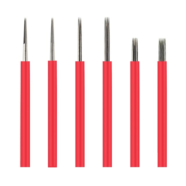 Round Sharp Blades Disposable Manual Black Eyebrow Tattoo Needle Permanent Makeup Needles