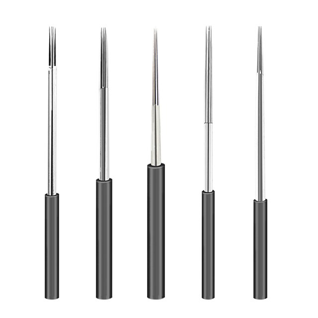 Round Sharp Blades Disposable Manual Black Eyebrow Tattoo Needle Permanent Makeup Needles
