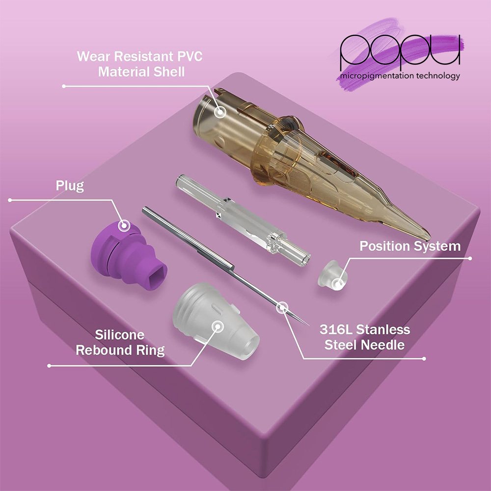 OEM ODM POPU Premium RL RS SF M1 RM Long Taper PMU Tattoo Needles Cartridges Custom Permanent Makeup needle Wholesale