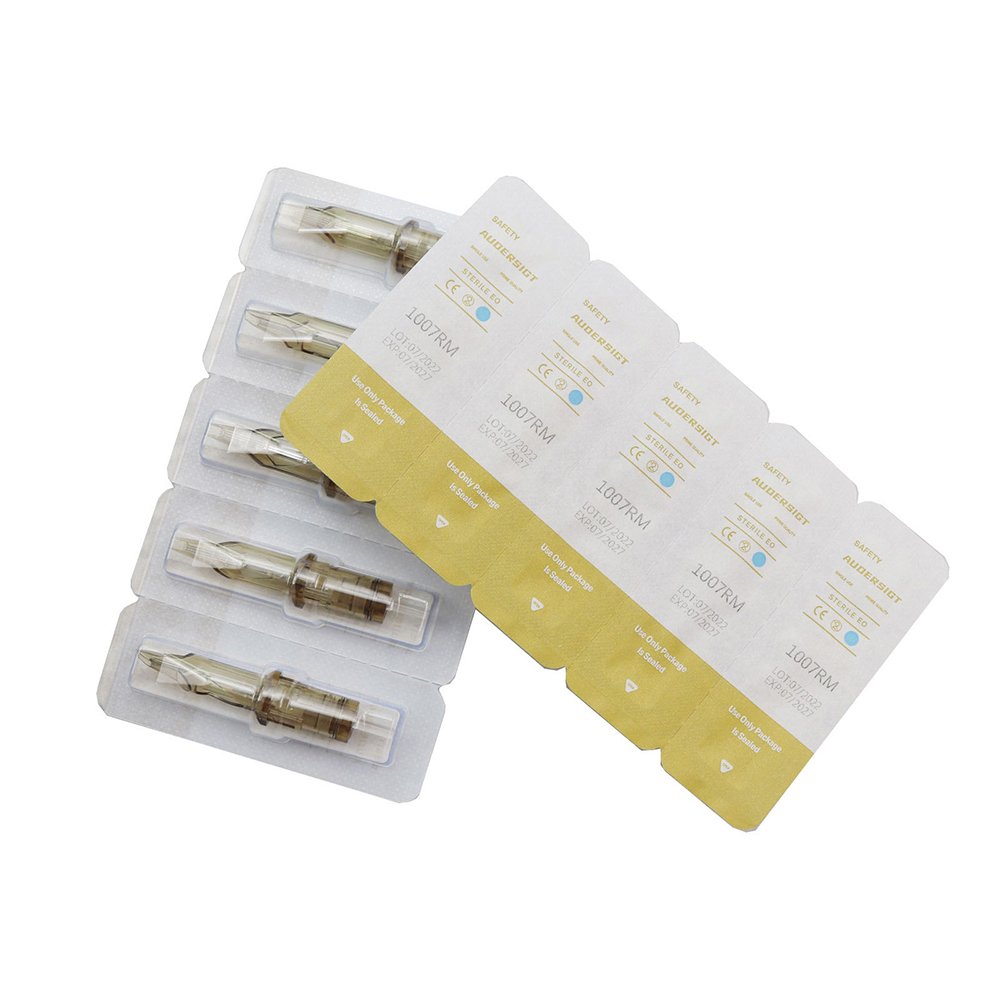 Customized logoTattoo Cartridge Disposable Sterilized Safety Permanent Makeup Eyebrow Tattoo Needle RL RS RM M1 Tattoo Supplies