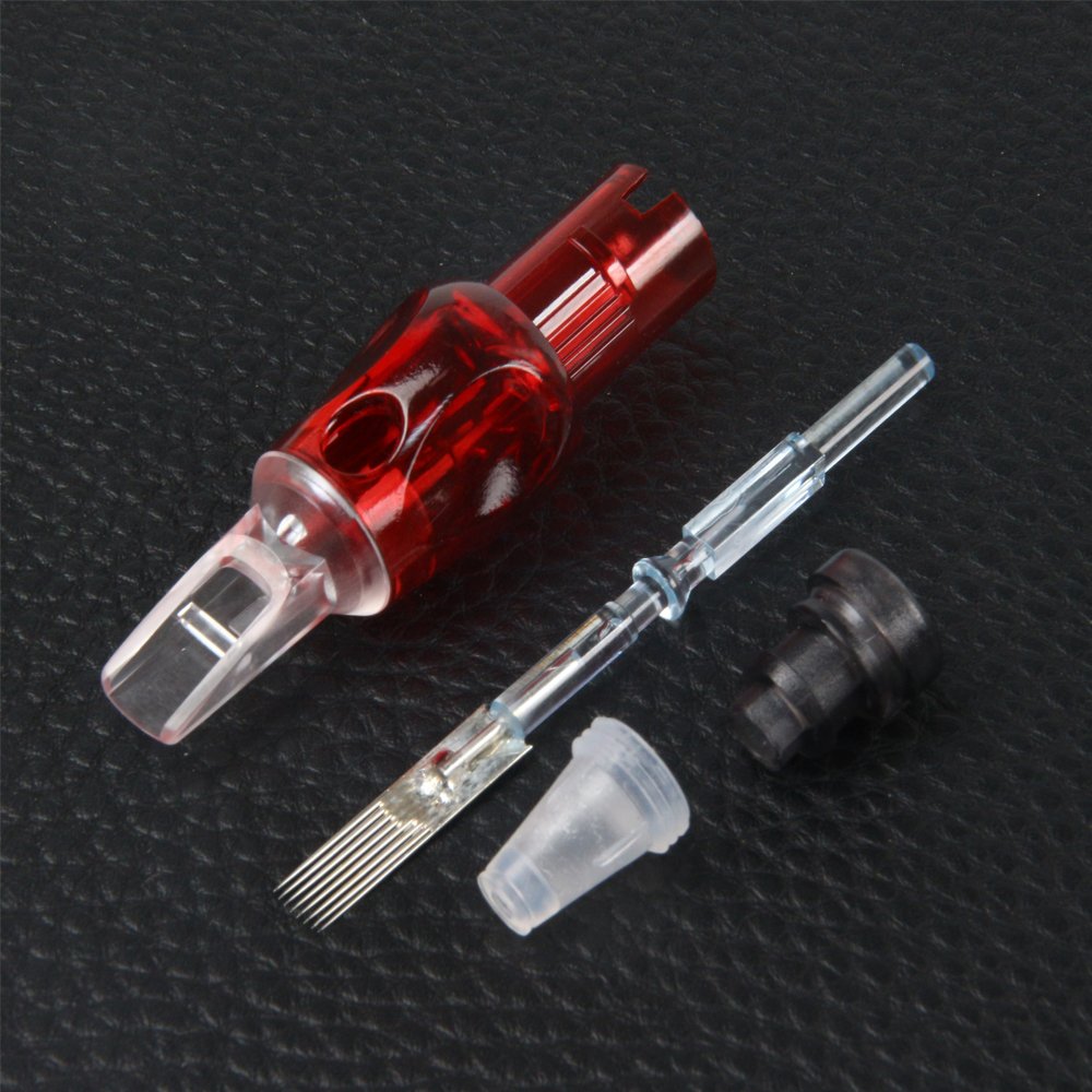 50PCS Universal Tattoo Cartridge Needles Curved Magnum RL RS Sterilized Safety Needles For Permanent Makeup Tattoo Machine