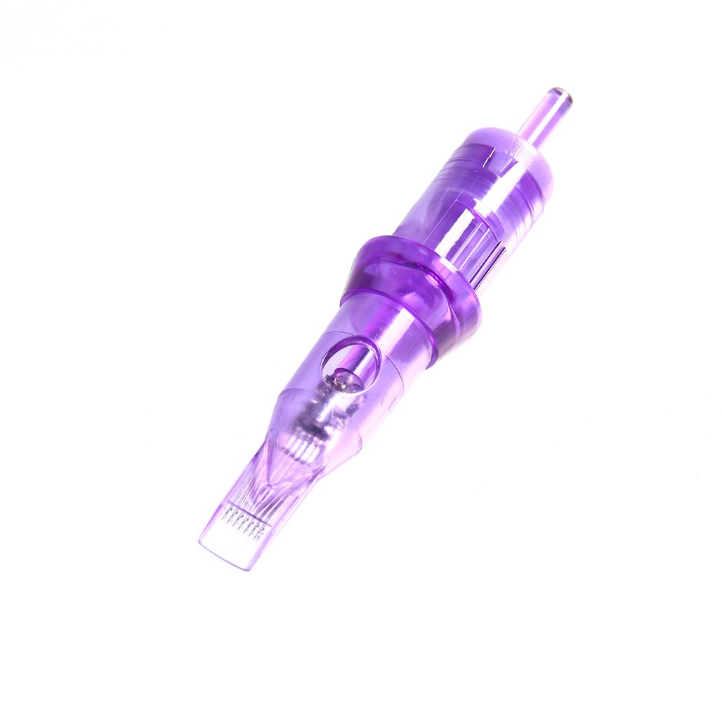 50pcs/box Disposable Tattoo Cartridges Needle RL RS RM M1 Purple Permanent Eyebrow Lip Makeup Needles For Tattoo Machine Pen