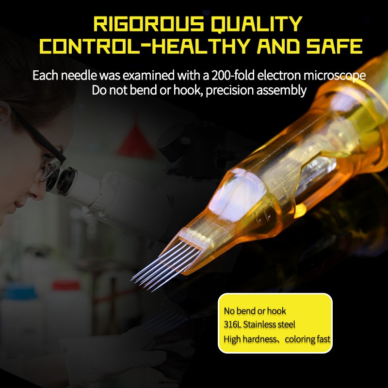 20pcs Disposable Professional Tattoo Makeup Cartridge Needles Sterilized Safety Tattoo Pen Machine Permanent Cartridge Needles