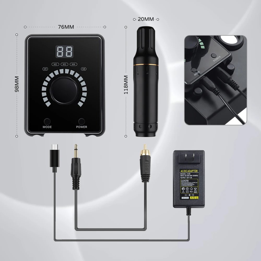 Ambition Adjustable Speed Permanent Makeup Lip Microblading Machine Rotary Pen Eyebrow Tattoo Machine