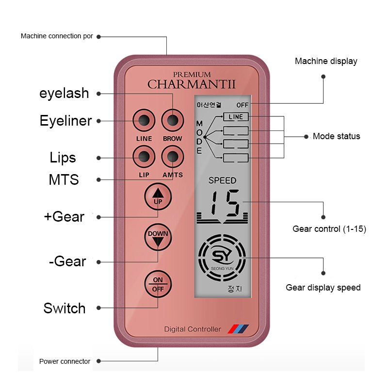 Digital permanent make up machine kit with cartridge needle for eyebrow embroidery tattoo