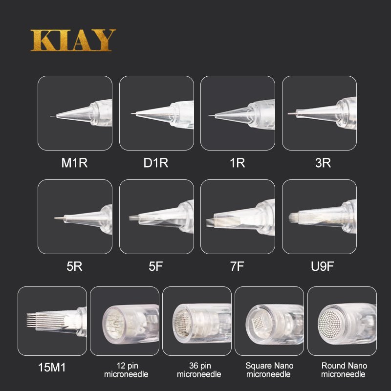 MTS PUM Needle Tattoo cartridge Needle 0.18mm 1R 3R 5R 5F 7F 9UF 15M1 12PIN 36PIN Nano Microneedle Permanent Makeup Needle Screw