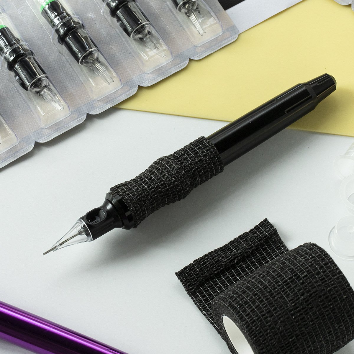 Manual Tattoo Pen Kit Traditional Microblading Eyebrow Pen Needle Cartridge Manual Tattoo Pen Set