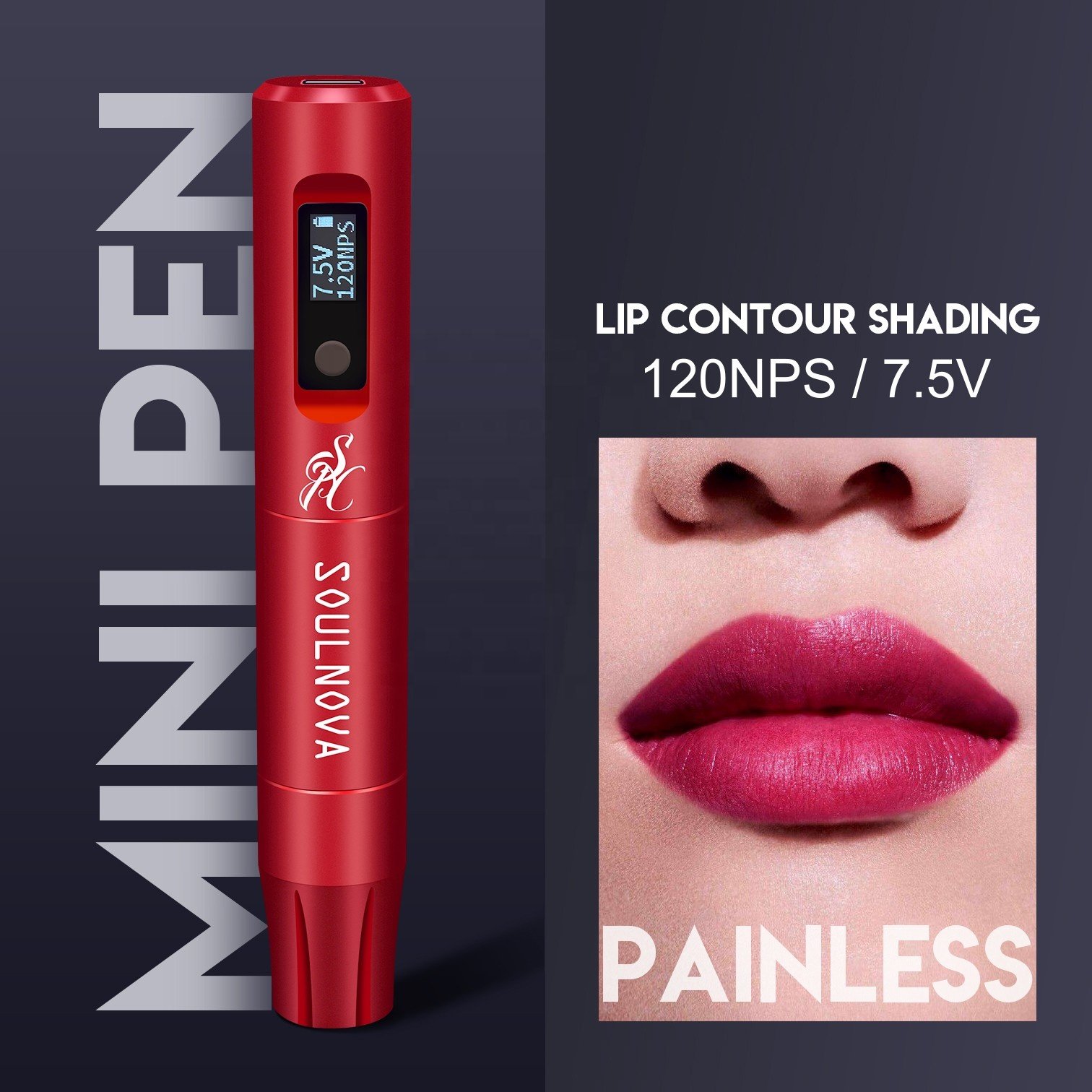 Soulnova Painless Permanent Makeup Pen for Eyebrows Lips Customized Wireless Tattoo Machine